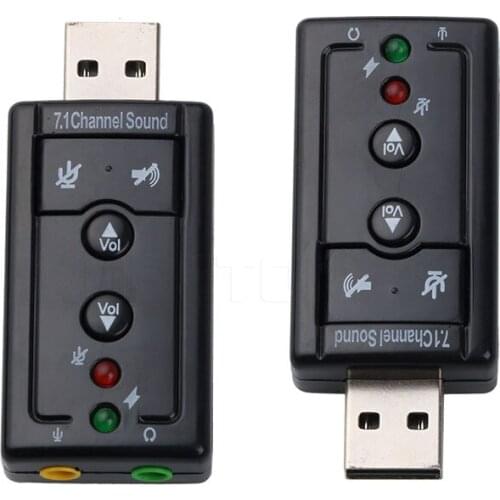 KEBIDUMEI External USB VIRTUAL 7.1 Channel 3D Speaker Audio Microphone Sound Card Mic Adapter 3.5mm Jack Stereo