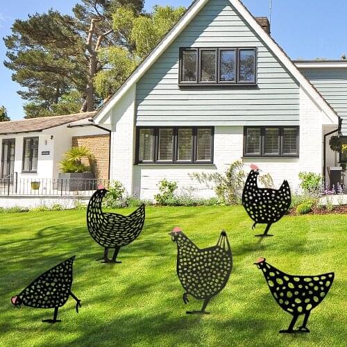 Chicken Yard Art Garden Statues Backyard Lawn Stakes Plastic Duck Hen Yard Decor Gift Garden Decoration Outdoor Garden ornaments