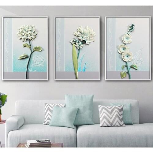 Nordic Literary Flowers Pictures Decorative Arts Canvas Painting Wall Art Vivid Pictures For Living Room Office Home Decoration
