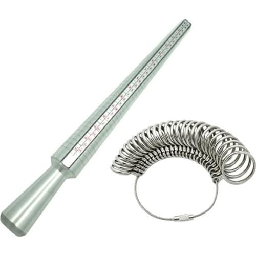 Metal EU UK Ring Size Mandrel Stick Finger Gauge Ring Sizer Measuring Jewelry Tool Shellhard Standard Tools & Equipments