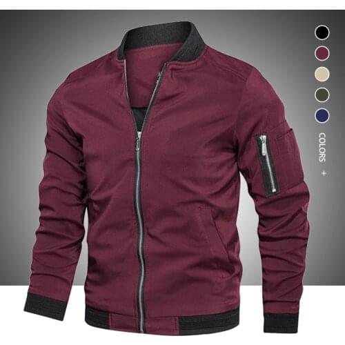 2021 Autumn Winter New Mens Casual Jacket Fashion Zip Up Slim Fit Caots Male Trend Baseball Bomber Jacket Man Brand Overcoat