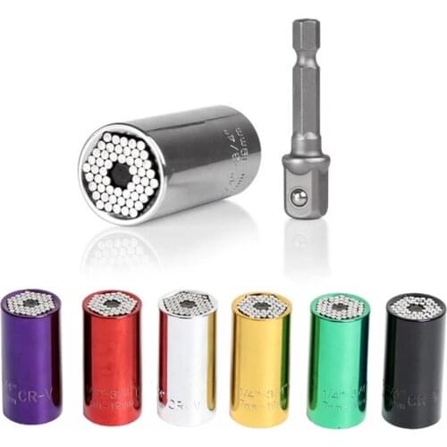 Onnfang Universal Socket Wrench7-19mm Torque Wrench Magic Spanner Multi Function Socket Head Universal Ratchet Socket Hand Tools