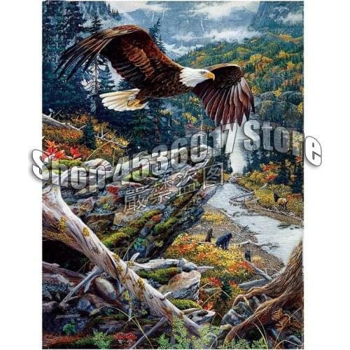 Full Embroidery,Mountain Flight,eagle,Landscape,Art,5D,Diamond Painting,Cross Stitch,Diamond Mosaic,Decoration,Needlework,Gift