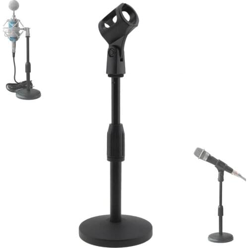 Portable Desktop Lifting Metal Weighted Disc Microphone Stands for General Meeting / Computer Microphone / Live Broadcast