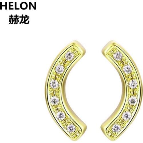 Unique Solid 14k Yellow Gold Earrings SI/H Single Cut Natural Diamonds Stud Earrings for Women Engagement Wedding Party Jewelry