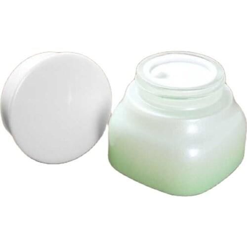 Glass Spray Bottle White Cover Square Toner Empty Cosmetic Packaging Container Cream Jar Lotion Pump Refillable Bottles