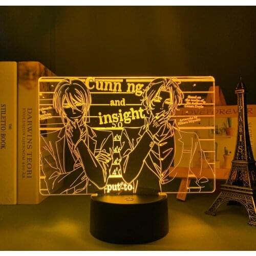 Manga Moriarty The Patriot Led Night Light for Bedroom Decoration Nightlight Gift Anime Moriarty The Patriot 3d Lamp Bedside