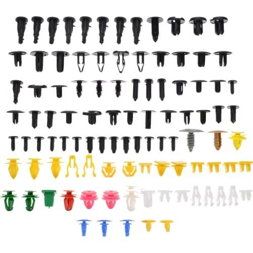 Universal 100pcs Mixed Auto Interior Door Fender Clip Trim Bumper Rivet Panel Push Pin Fastener Clips