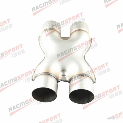 Universal Exhaust Crossover X Pipe Dual 2.25"/2.5"/3" In&Out Aluminized Steel