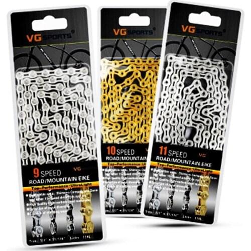 Bicycle chain VG Sports 8 9 10 11 speed bicycle chain mountain road full hollow half hollow golden chain