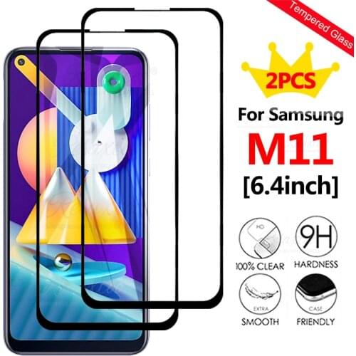 2pcs safety Tempered Glass for Samsung M11 M 11 M115F on the Screen Protector for Galaxy M11 2020 M115 Protective phone Film 9h