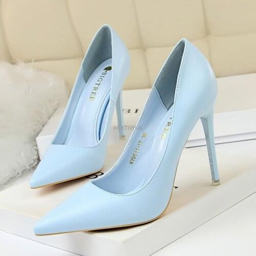 2021 Woman Sexy Fetish 10.5cm High Heels Scarpins Shoes Female Blue Pink Yellow Stiletto Wedding Valentine Luxury Designed Pumps