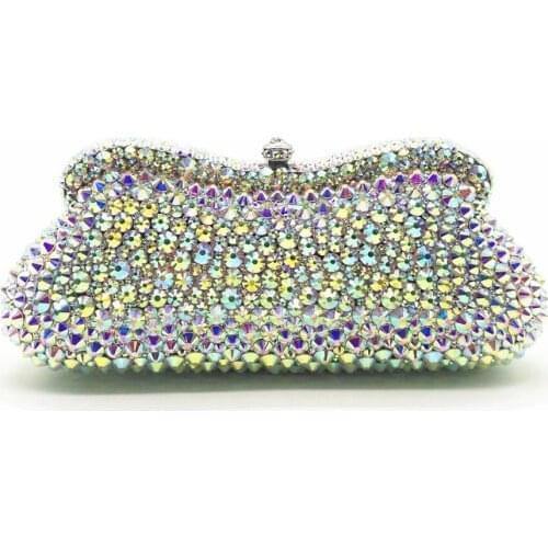 Female AB crystal diamond Women Evening Bags for birthday gift Wedding Party Minaudiere Handbag Bridal Clutch purse clutches bag