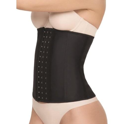 Womens Underwear Black Body Firming Latex Underwire Bel Belt Special Design Clasps