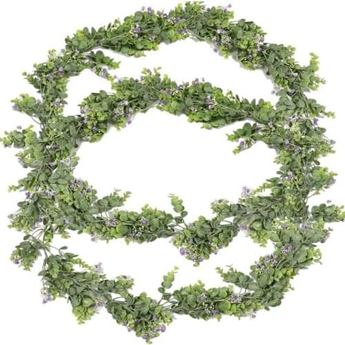2 Packs 6FT Artificial Eucalyptus Garland Greenery Vine Plant for Wedding Background Arch Wall Decor