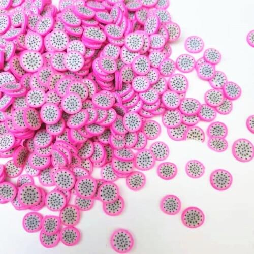 20g/lot 5mm Pitaya Fruit Polymer Clay Slice Plastic Klei Mud Particles For Card Making Tiny Cute DIY Sprinkle Crafts