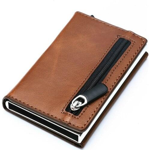 2021 Rfid Smart Wallet Credit Card Holder Metal Thin Slim Men Wallets Pass Secret Pop Up Minimalist Wallet Small Purse