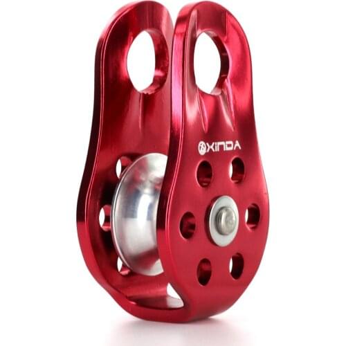 20KN Rock Climbing Arborist Tree Climb Rope Fixed Type Pulley Equipment - Purple / Orange