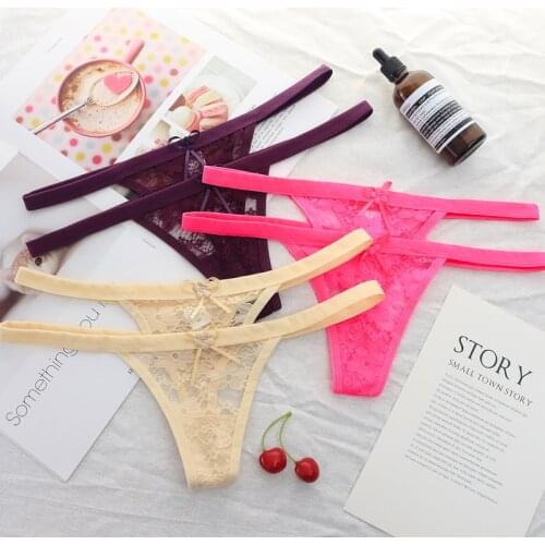 3pcs Sexy Women Cotton G String Thongs Low Waist Sexy Panties Ladies' Seamless Underwear Black Red White Skin