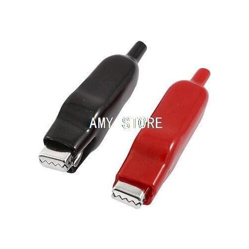 6x Plastic Cover Test Probe Metal Alligator Clips Clamps 78mm