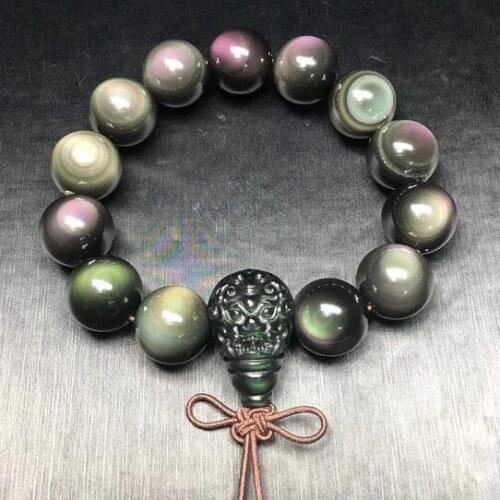 Good Luck Bracelet Fengshui Wealth Pixiu Beads Bracelet Obsidian Pixiu Beaded Bracelet