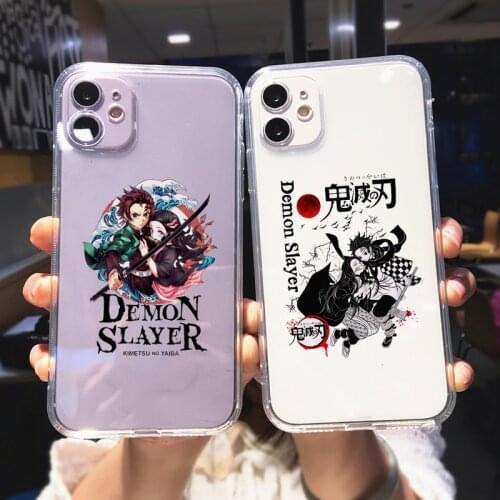 Hot Anime Kamado Nezuko Kimetsu No Yaiba Demon Slayer Soft Clear Phone Case for Iphone 12 11 Pro X XR XS 8 7 Plus SE2020 Cover