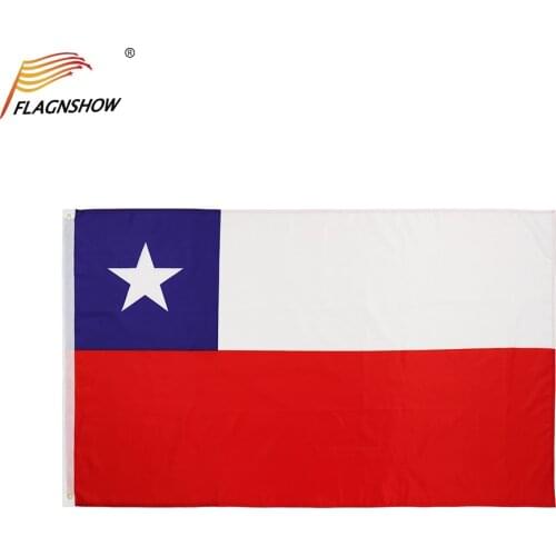 Flagnshow Chile Flag 3X5 FT Hanging Chilean National Flags Polyester with Brass Grommets