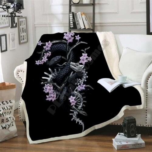 Snake animal Fleece Blanket 3D full printed Wearable Blanket Adults/kids Fleece Blanket drop shippng style -2