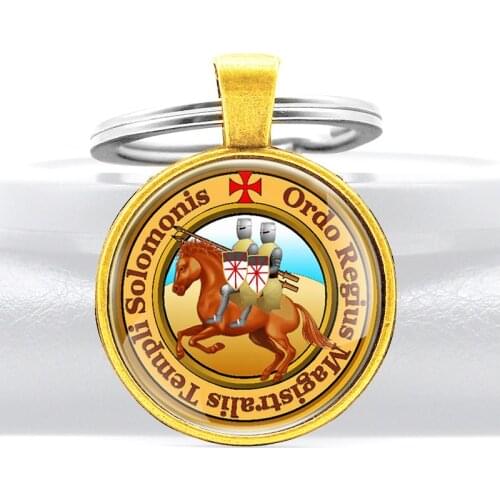 Vintage Romania knight Templar cross Pendant Key Chains Classic Men Women Jewelry Gifts Key Rings