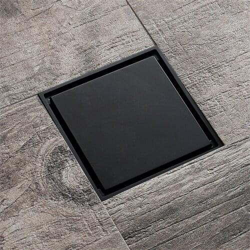 Square Anti-odor Floor Waste Grates 100X100 Shower Drain Black Bathroom Floor Drain Tile Insert 100% Brass Bathroom Accessory