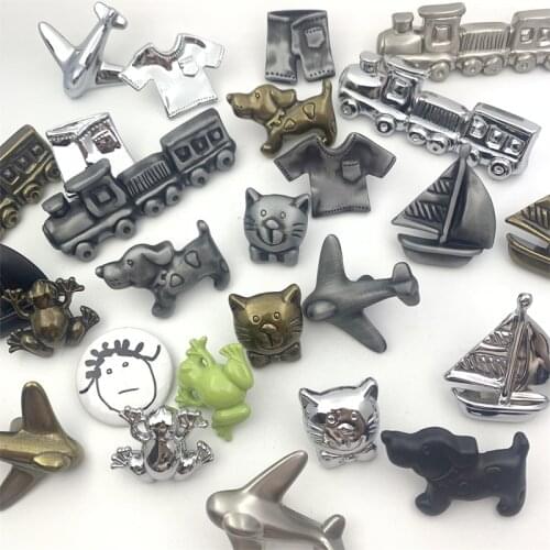 LCH Chrome Zinc Alloy Carton Knob Plane T-shirt Shorts Clothes Children Room Hardware Cabinet Drawer Knobs for Kids/Children