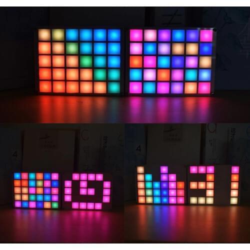 Multi-function LED Cool Music spectrum Colorful Palette Clock DIY Electronic Kit New Drop Shipping