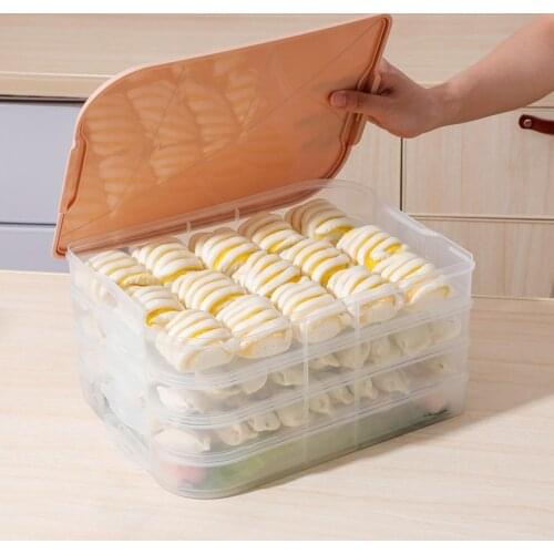 Multi-layer Food Storage Container Leak Proof Kitchen Fridge Crisper Keep Food Fresh for Dumpling Storage Box Fruit Egg Organize