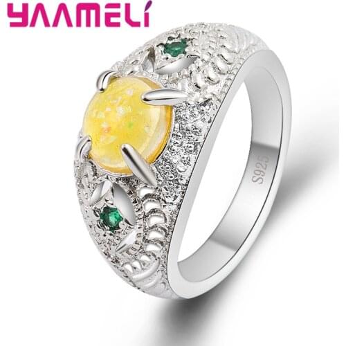Pure 925 Sterling Silver Women Man Opal Fashion Rings Punk Styles Jewelry Bague For Wedding Engagement Popular Anillos
