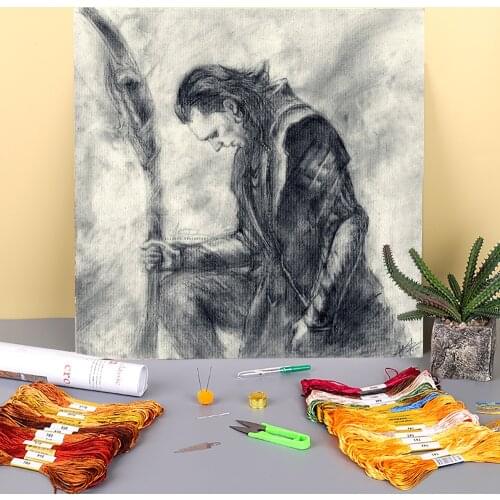 Portrait Loki Printed Fabric 11CT Cross Stitch Embroidery Kit DMC Threads Handmade Handiwork Needlework Hobby Jewelry Decor