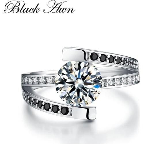 Neo-Gothic 4.4g 925 Sterling Silver Jewelry Trendy Wedding Rings for Women Engagement Ring Bague Femme Bijoux Anillos Mujer C104