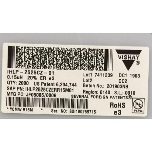 IHLP2525CZERR15M01 Low Profile ,High-Current IHLP Inductors VISHAY 6.86x6.47x3 0.5uH 32.5A