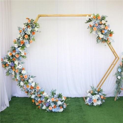 【NEW】 Hexagon Wedding Arch Hexagonal Backdrop Stand Metal Wedding Flower Arch Door Marriage Weddings Decoration