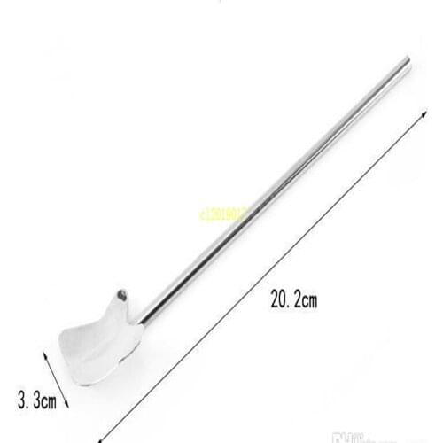 Wholesale hot 200pcs Fashion Bar Hotel Supplies Multifunctional Stainless steel Spoon Drinking Straw Stirring Rod free shipping