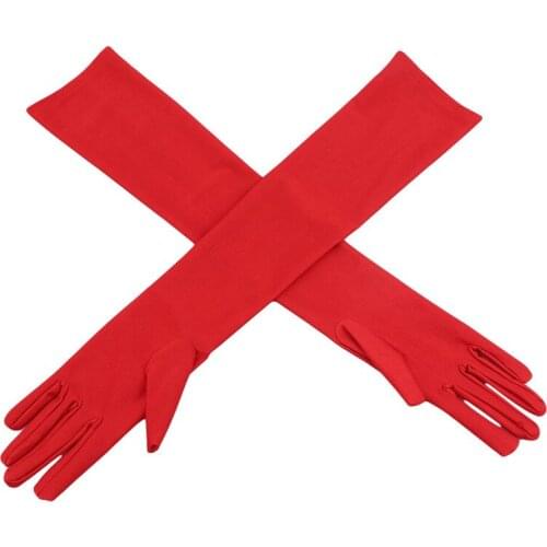 Womens Mittens Autumn Winter Long Gloves Fashion Solid Colors Female Satin Opera Evening Party Prom Costume Glove