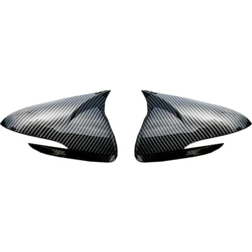 CITALL 2Pcs Carbon Fiber Style Side Door Mirror Cover Trim Fit for Hyundai Elantra 2016 2017 2018 2019