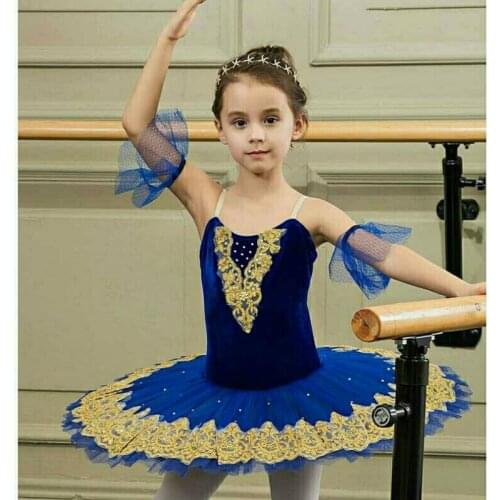 Professional Pancake Tutu Ballet Dress For Girls Navy Blue Ballerina Tulle Dance Costume Ballerina Dress Kids Dancewear