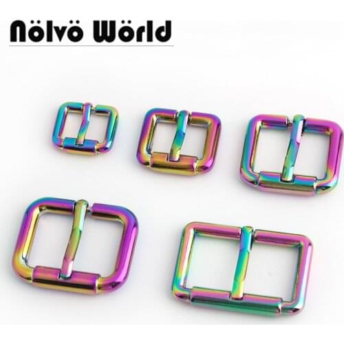 10-50pcs 4 size 16-19-25-31mm rainbow finish bag strap adjust buckle,turnbuckle alloy pin buckle bags/belts buckles NEW
