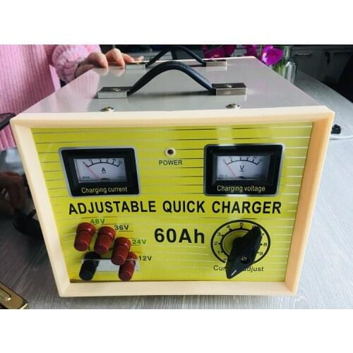 Adjustable Universal Multifunction Lead Acid Car Battery Charger 60A 12V 24V 36V 48 Volt 48V