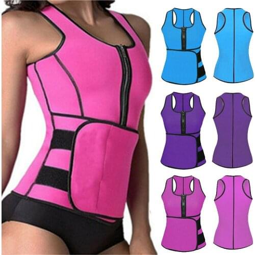 S-XXL Adjustable Corset Body Shaper Sweat Plus Size Firm Waist Trainer Women Slimming Vest Shapewear Weight Loss Tummy Shaper
