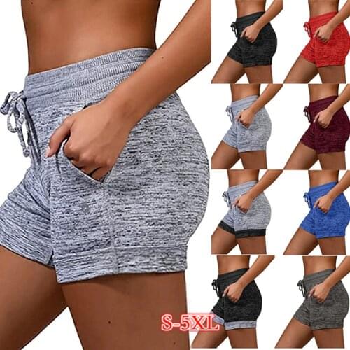 S-5XL Plus Size Shorts Women Quick-Drying High Elastic Waist Shorts Leisure Pockets Slim Grey Short Casual Sports Stretch Shorts