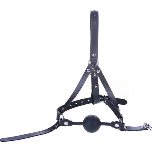 Sexy Silicone Gag Open Mouth Gag with Locks Fetish BDSM Bondage Restraints Head Harness Ball Gag S&M SM Sex Toys Men Adult Game