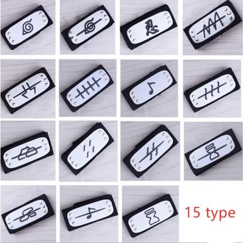 Uzumaki Naruto Headband 1:1 Cosplay Itachi Sasuke Kakashi Action Figurs Forehead Toys Naruto Shippuden Anime Model