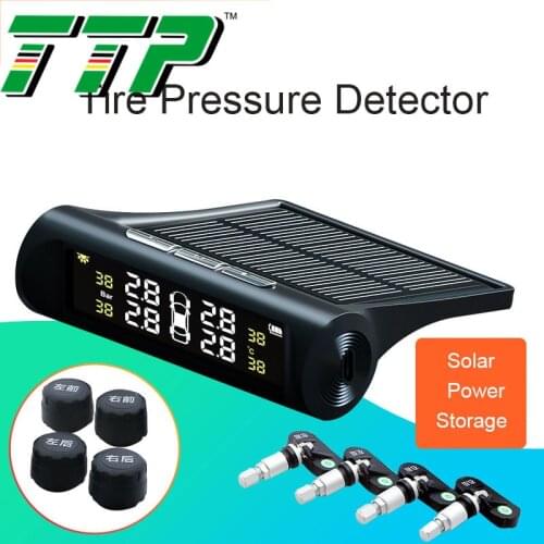 Solar Universal TPMS Tire Pressure Monitoring System 4 Wheel Internal External Wireless Car Tire Built-in Sensor