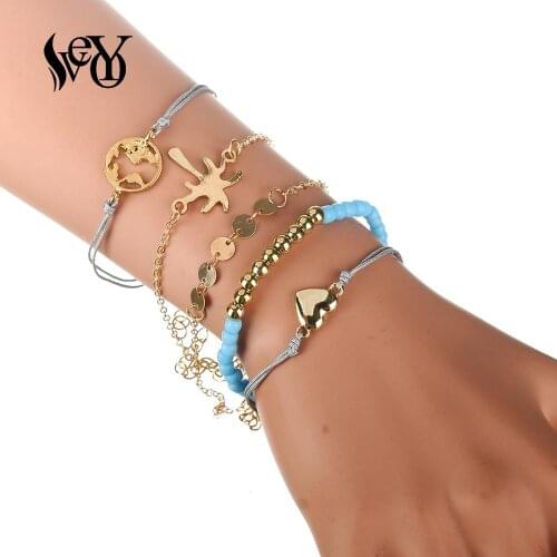 VEYO Bohemia Marble Chain Zinc Alloy Mix Bracelets for Women Charm Bracelet Jewelry Gift